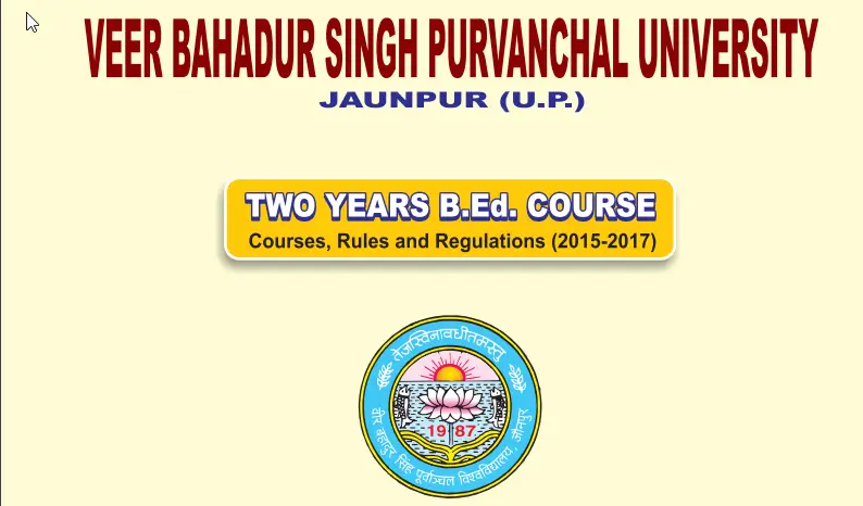 VBSPU B.Ed Syllabus